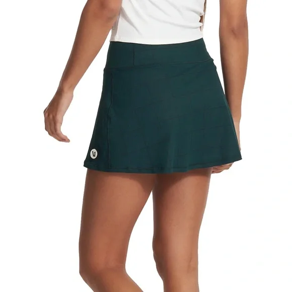 VUORI WOMEN'S VOLLEY SKIRT- Green Plaid - Picture 2 of 11